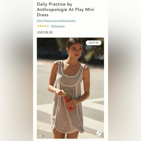 NWT Size L - Daily Practice by Anthropologie At Play Mini Dress (NWT US$ 108) - Picture 16 of 16